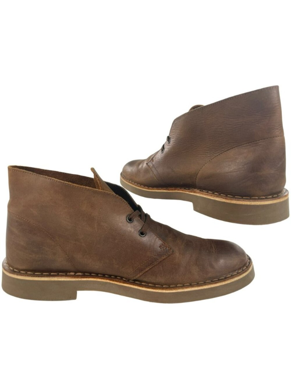 Clarks Brown Leather Desert Boots Men's Size 9.5 NEW W/OUT BOX - Picture 2 of 9